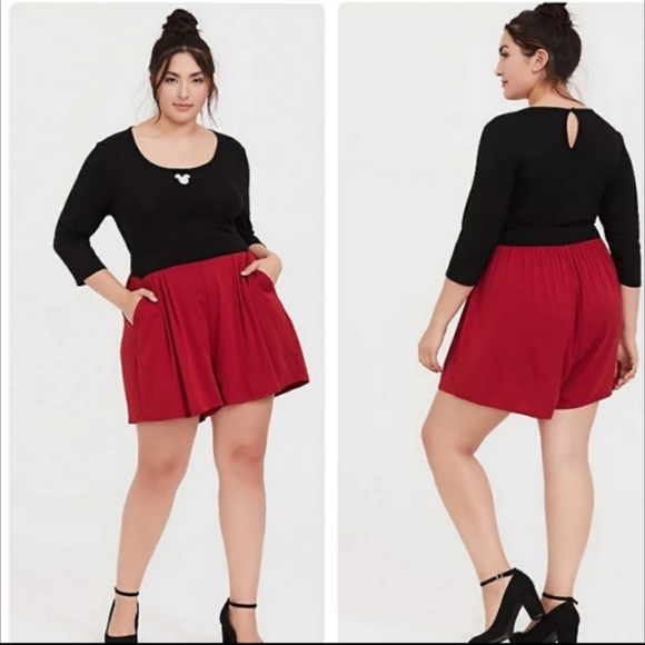 Torrid Disney Mickey Mouse Red Romper 4X - Picture 1 of 14